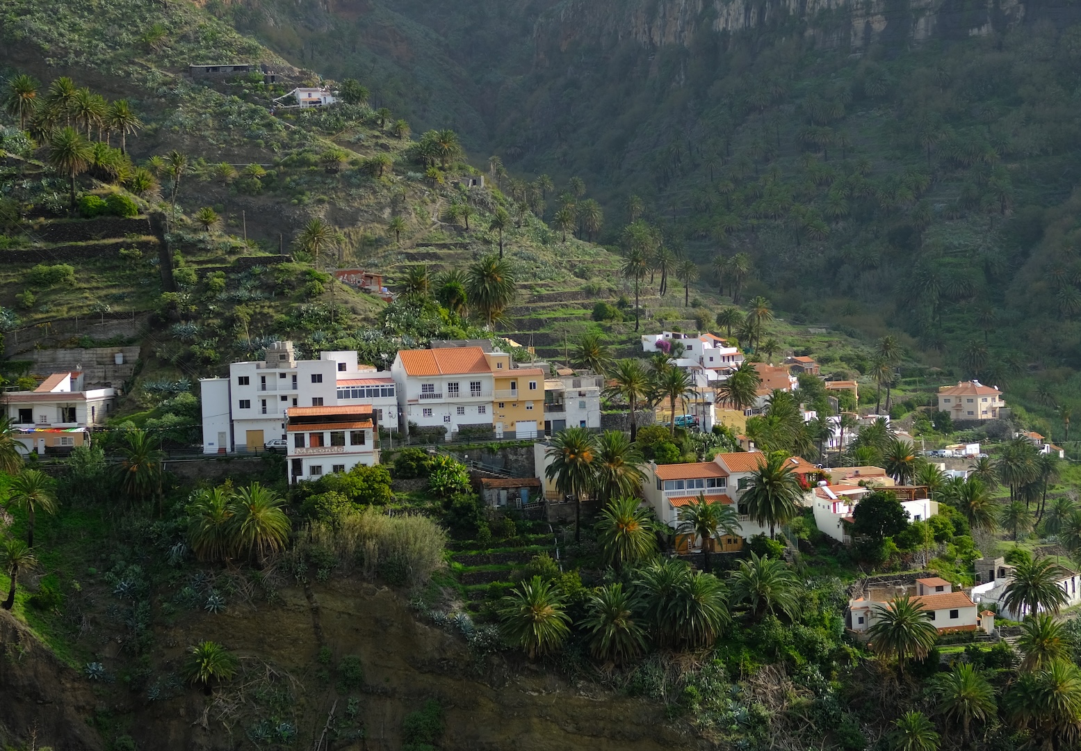 Casette e terrazzamenti a Valle Gran Rey. 