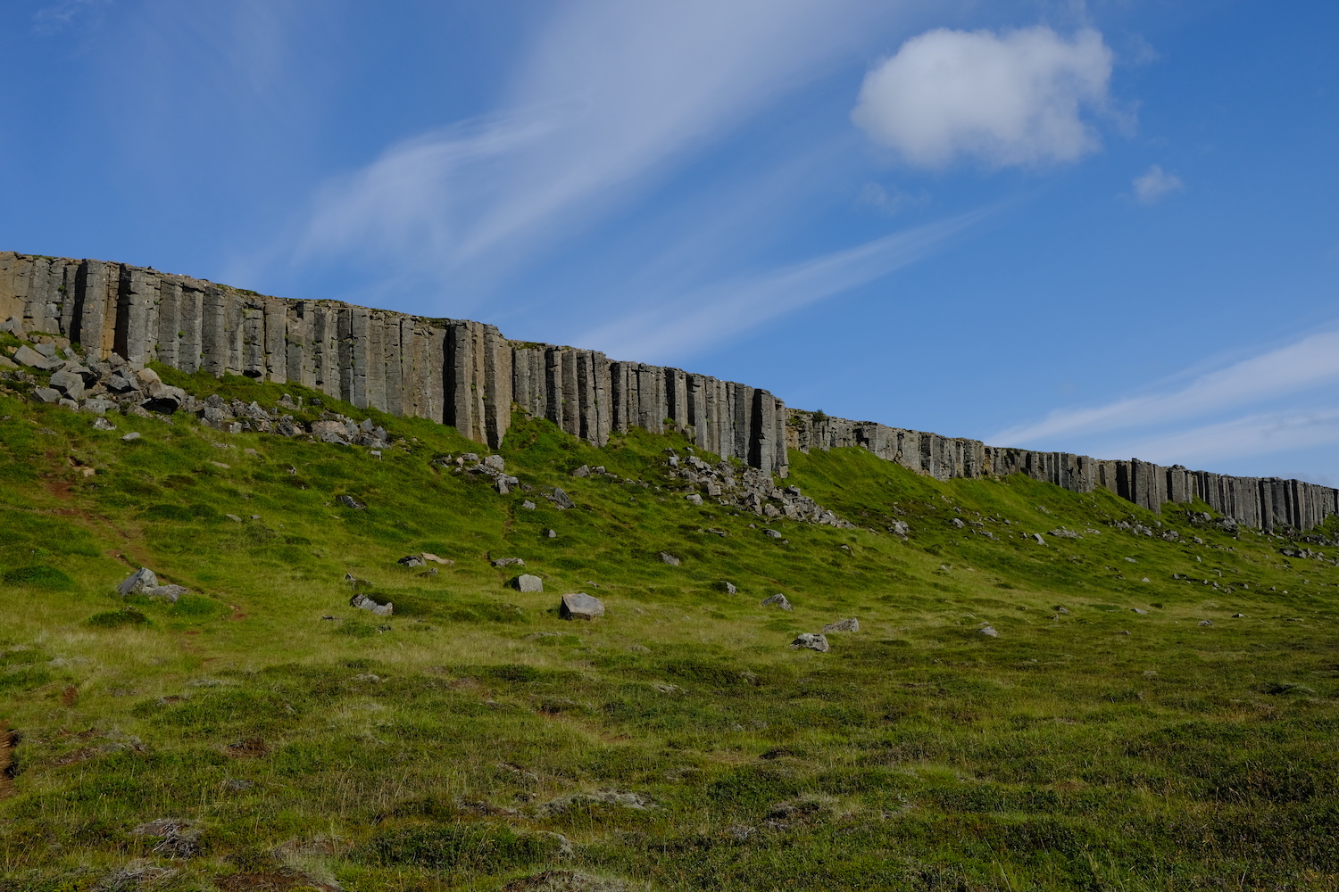 La falesia di Gerduberg, formata da colonne basaltiche.