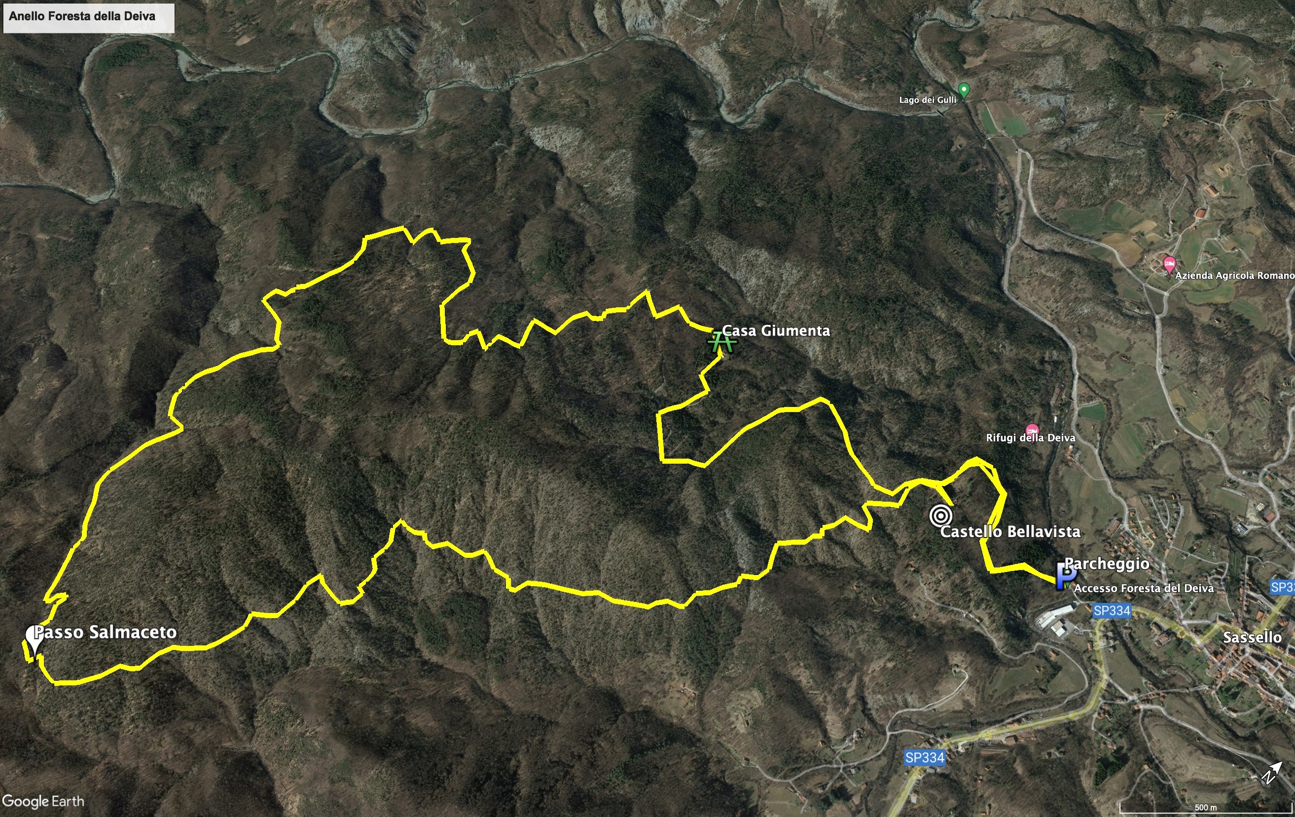 Mappa anello Foresta della Deiva.