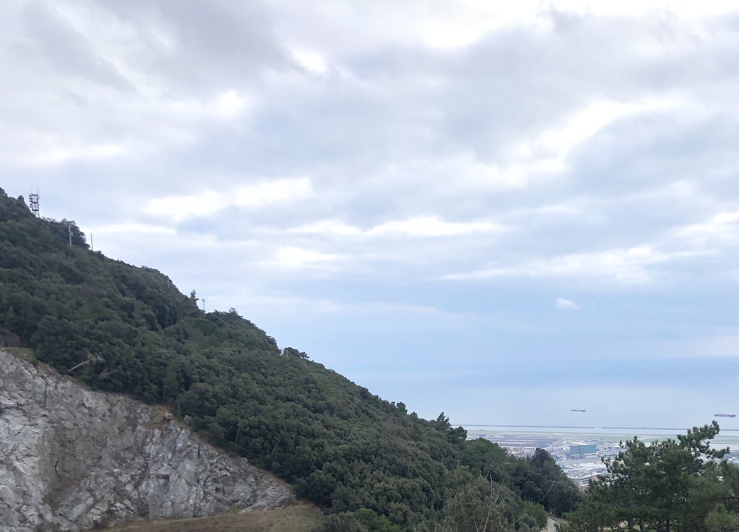 Il mare ligure visto dal sentiero che porta al canile del monte Gazzo.