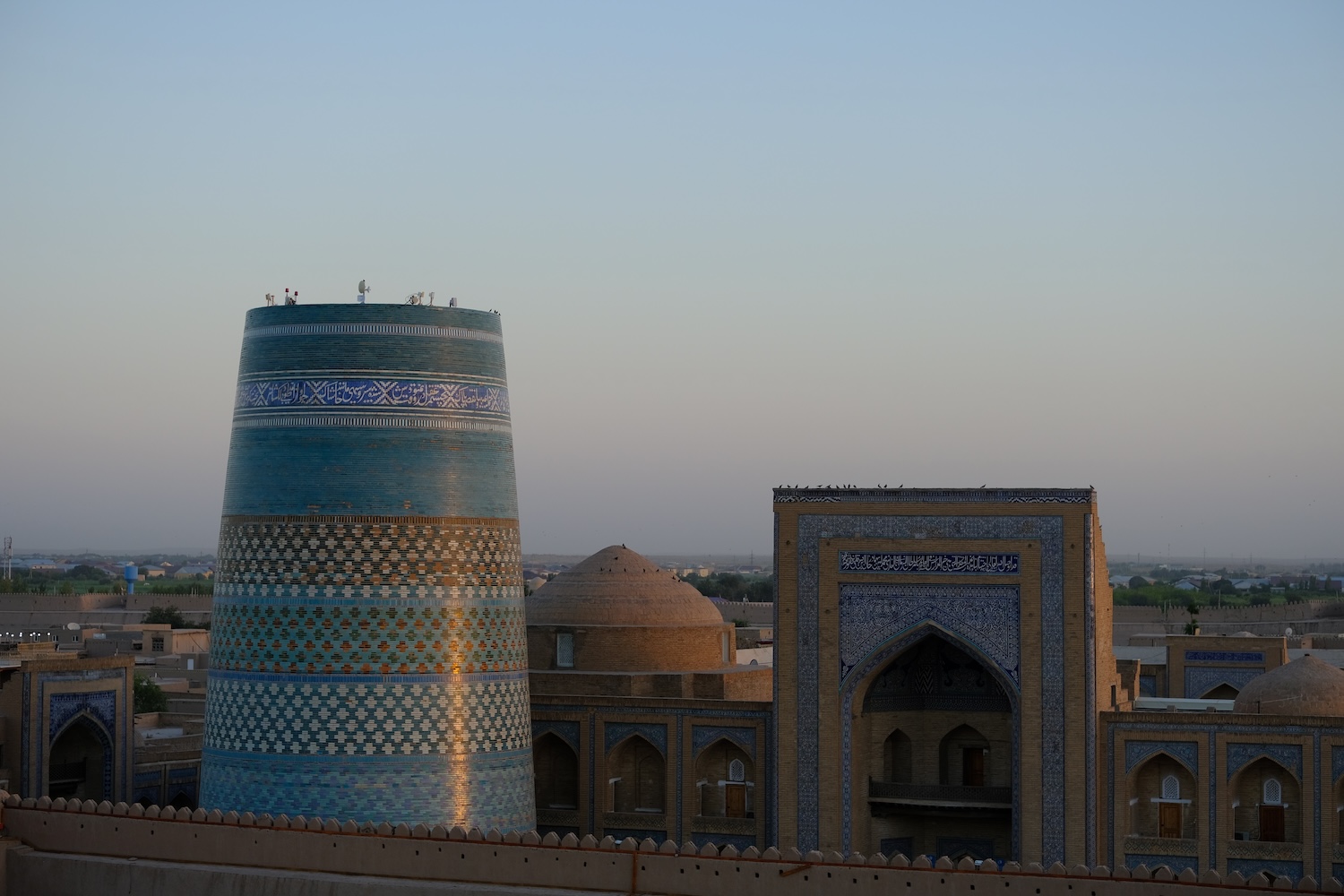 The splendid view of the Kalta Minor minaret from the bastion of the fortress.