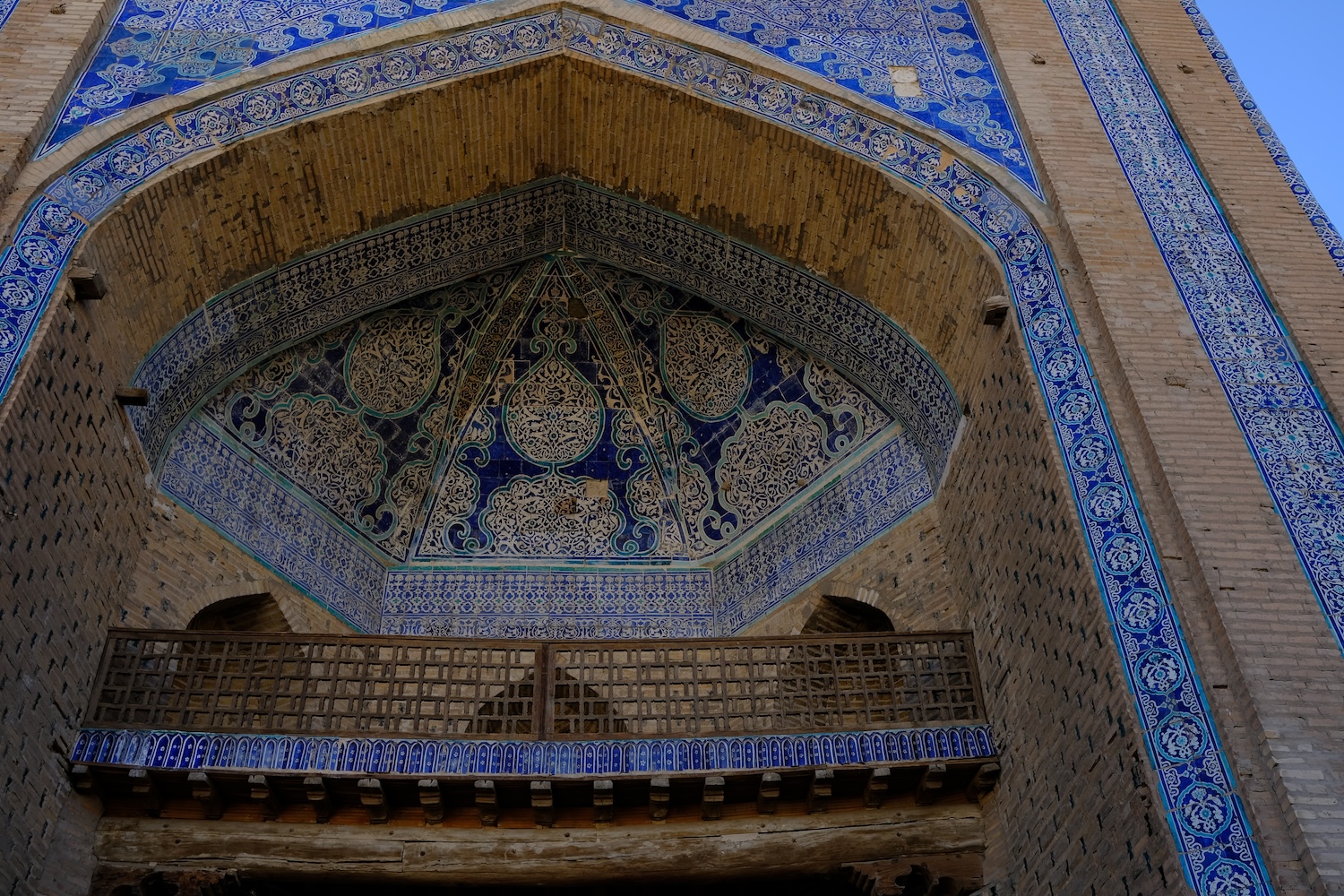 The unmistakable decorated portal of Muhammed Amin Khan's madrasa.