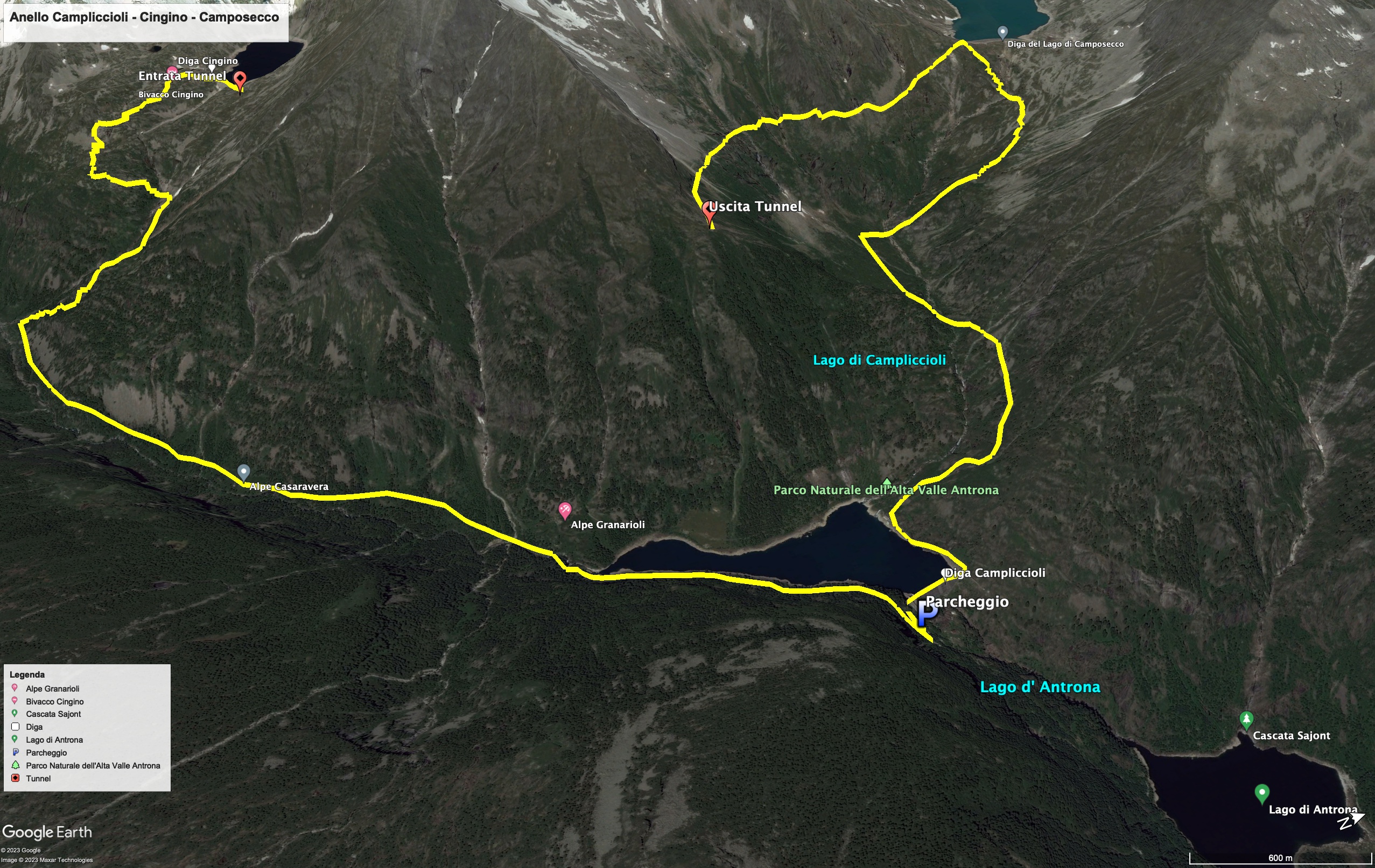 Mappa dell'escursione Anello dei 4 laghi della valle Antrona