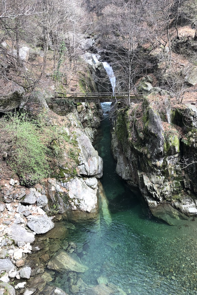 L'acqua cristallina del rio Pogallo, impiegato in epoca passata per il trasporto del legname a valle.